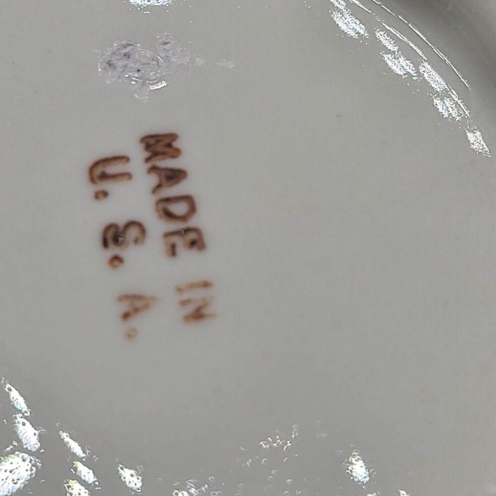 Set (5) Vintage MCM USA Serving Plates Dishes Ceramic Onion Ribbed Bowls - Picture 9 of 11